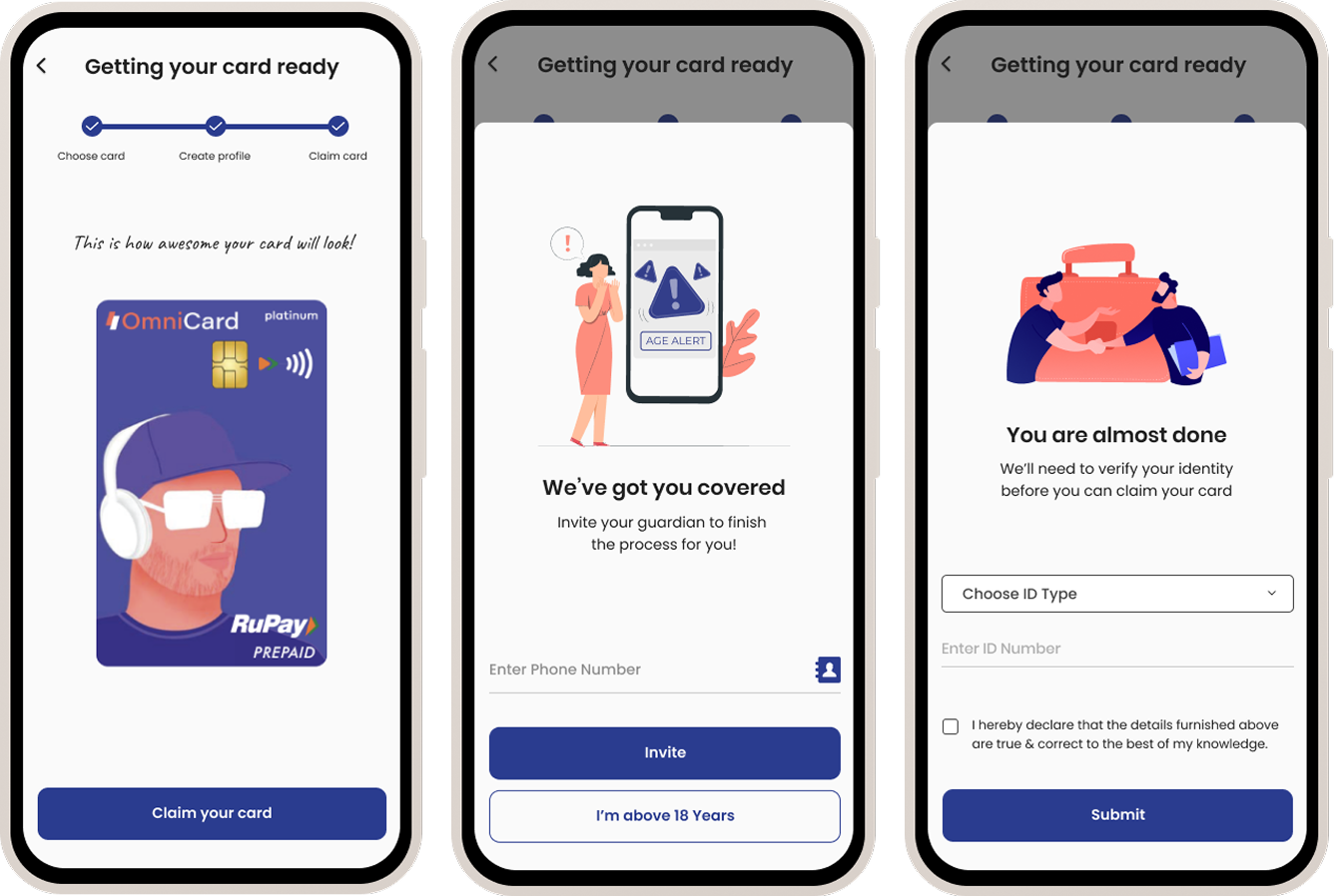 OmniCard card claim flow